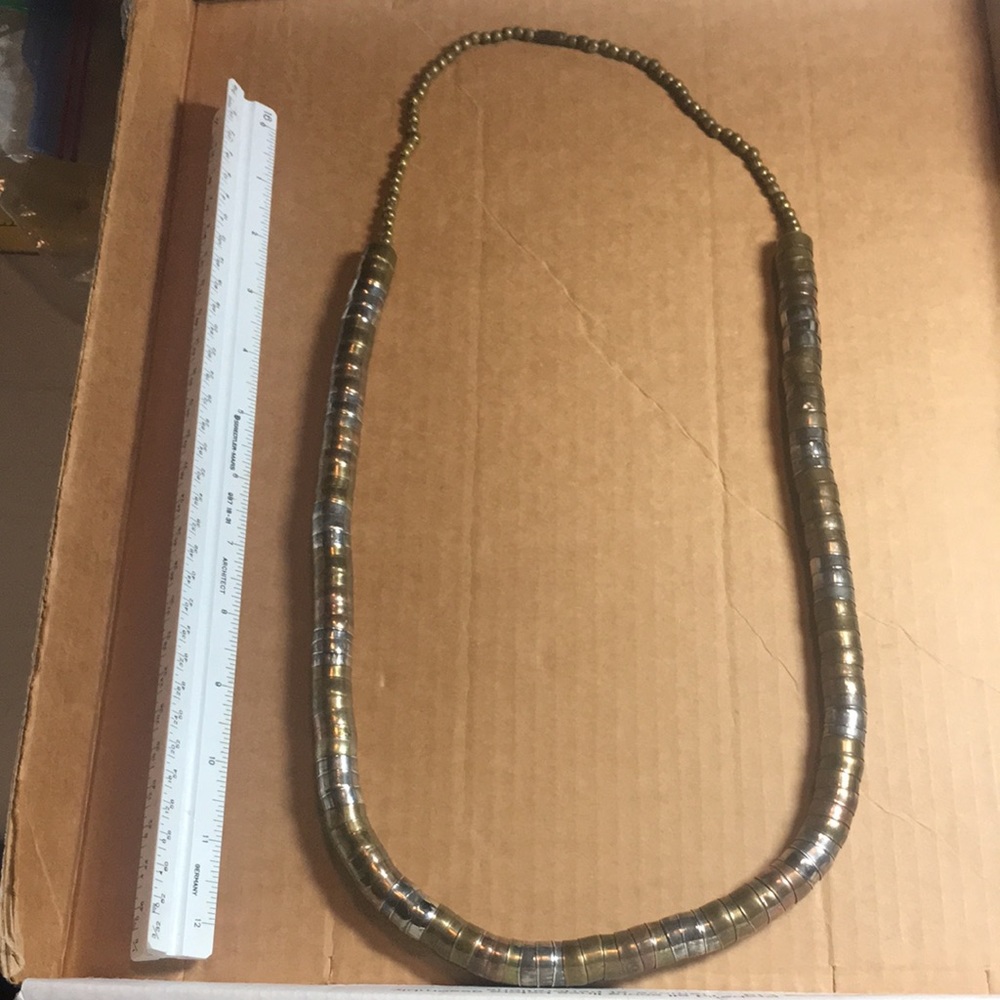 Unique , Vintage, large necklace- Amazing!!silver and brass!